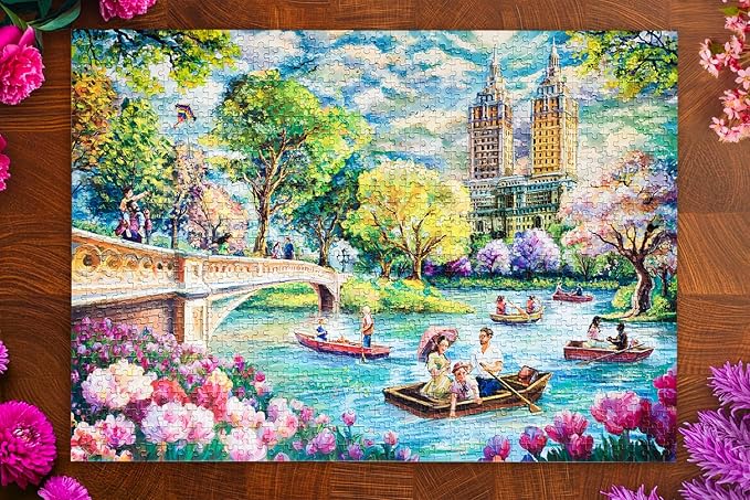 Bow Bridge Boating | Traditions by Mosaic Puzzles - 1000 Piece Puzzle