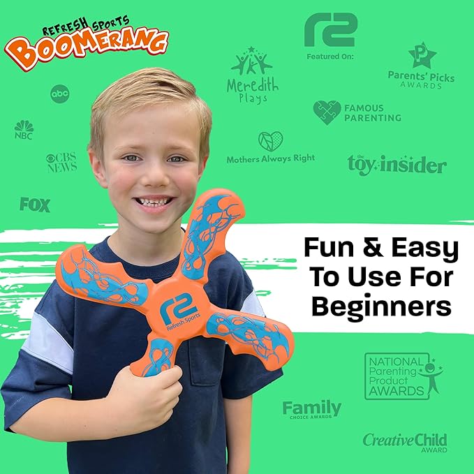 Boomerang for Kids - Boo Basket Stuffers For Kids - Best Gifts for Boys & Girls Gift Ideas - Kid Stocking Stuffers & Fun Holiday Presents Outdoor Toys - Fun Children Birthday Party Favors & Goodie Bag