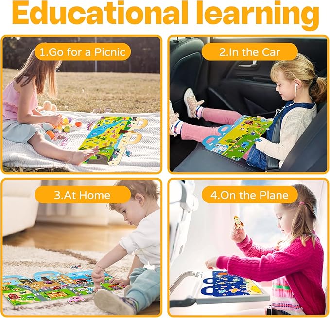 Magnetic Portable Playboard Insect Park Theme Reusable Sticker Book for Toddler, Refrigerator Magnet Educational Learning Toys Travel Stickers Activity Books for Kids Girls Boys Age 3+ Birthday Gifts