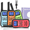 QUOLIX Walkie-talkies for Kids 4 Pack, Rechargeable Kids Walkie-talkies with Long Range, 2 3 4 5 Year Old Boys Girls Birthday Gift & Toys for Xmas
