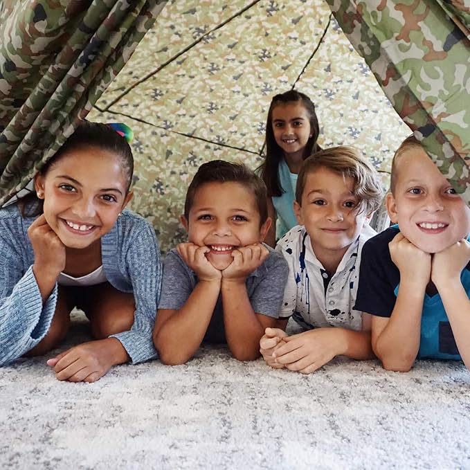 The Original Patented AirFort - Build A Fort in 30 Seconds, Inflatable Fort for Kids, Play Tent for 3-14 Years, A Playhouse Where Imagination Runs Wild, Fan not Included (Jungle Camo)