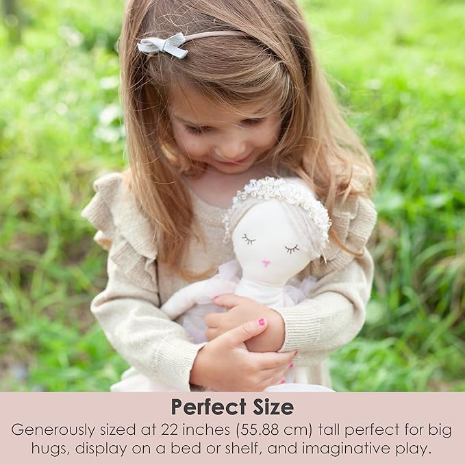 MON AMI Ballerina Stuffed Doll - 22”, Plush Ballerina Doll for Girls, Use as Toy or Room Decor, Great Gift for Kids of All Ages
