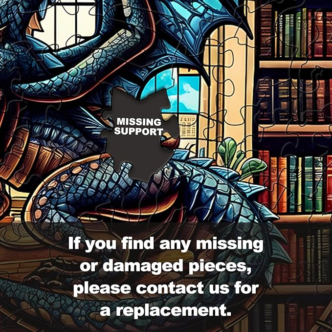 WOODBESTS Wooden Puzzles for Adults (100 Piece, S, 8.5"x8.5") Dragon's Library Wood Puzzle Adult, Unique Wooden Animal Jigsaw Puzzles, Family Game and Birthday Gifts for Friend