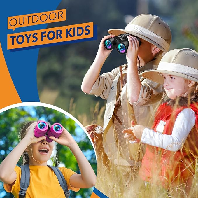 Boy Toys Ages 3-8: Kids Binoculars with Bird Watching Manual 4 5 6 7 8 Year Old Boys Girls Christmas Birthday Gifts Outdoor Travel Binoculars Toy for Kid Age 4-6 Toddler Camping|Hiking Toys