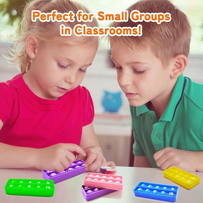 Ten Hundred Frame Popper, Math Fidget Sensory Toys, Ten-Frame Counting Toy, Educational Toy for Kids Classroom Group Learning Activities(Pack of 10)
