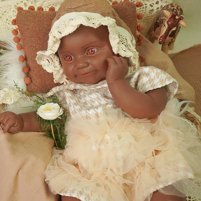 Reborn Baby Dolls Silicone Full Body 18.1in Weighted Real Life Open-Eyes Girl Dolls Lifelike Newborn Baby Soft Body Flexible Limbs Not Vinyl