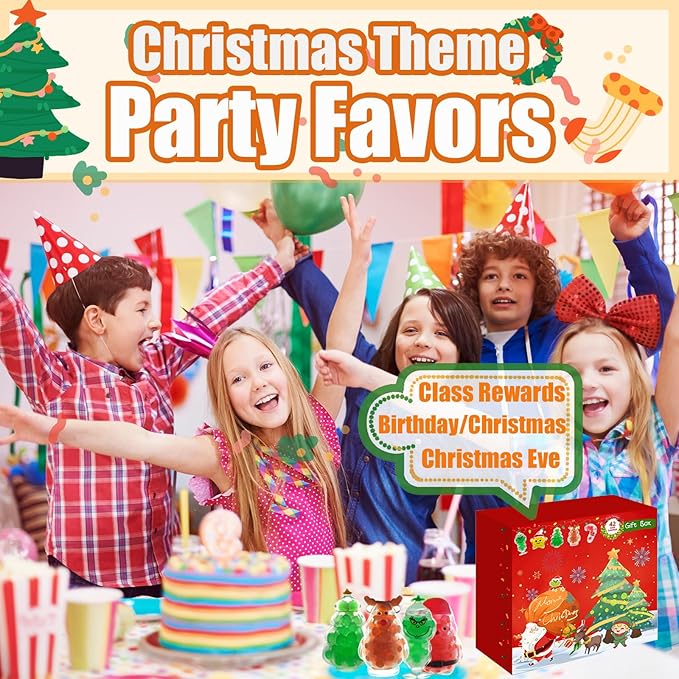 Christmas Squishy Stress Balls Fidget Toys – Sensory Stress Relief Squishy Fidget Toys ,Party Favors for Kids 4-8 8-12, Christmas Stocking Stuffers, Classroom Rewards, and Gift Bag Fillers (42PCS)