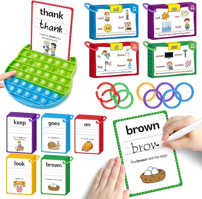 Aizweb Sight Words Flash Cards, Phonics Games Learn to Read Spelling Reading Learning Games, Dolch Site Words Digraphs CVC Blends Long Vowel Sounds for Pre-k Kindergarten 1st 2nd 3rd Speech Therapy