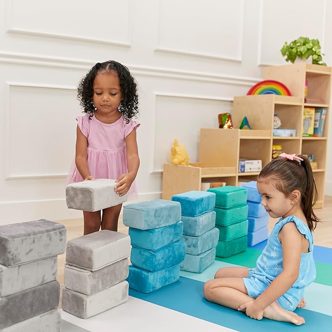 ECR4Kids SoftZone Stack-A-Brick, Foam Blocks, Contemporary, 24-Piece