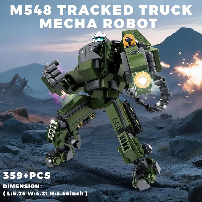Transforming Mech Robot Building Blocks Set, 4 Kinds of Destroy Warrior City Mecha Action Figure with Weapons, Cool Creative Robots Toys Gift for Teens Boys 14+ (1448 PCS)
