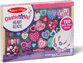 Melissa & Doug Created by Me! Heart Beads Wooden Bead Kit, 120+ Beads and 5 Cords for Jewelry-Making