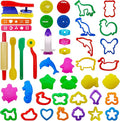 FRIMOONY Plastic Dough Tools, Various Animal Molds, Rolling Pins, for Creative Dough Cutting, 45 PCS