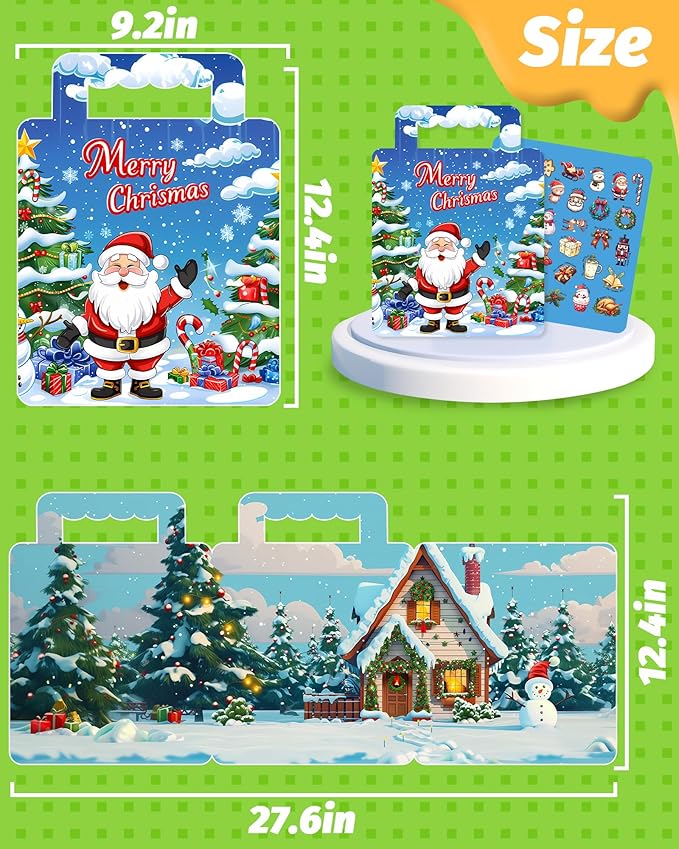 Reusable Sticker Book for Toddlers 2-4 Years, Stickers for Kids, Toddler Craft Activities, Toddler Travel Toys Ages 2+ Boy Girl Birthday Gifts - Christmas