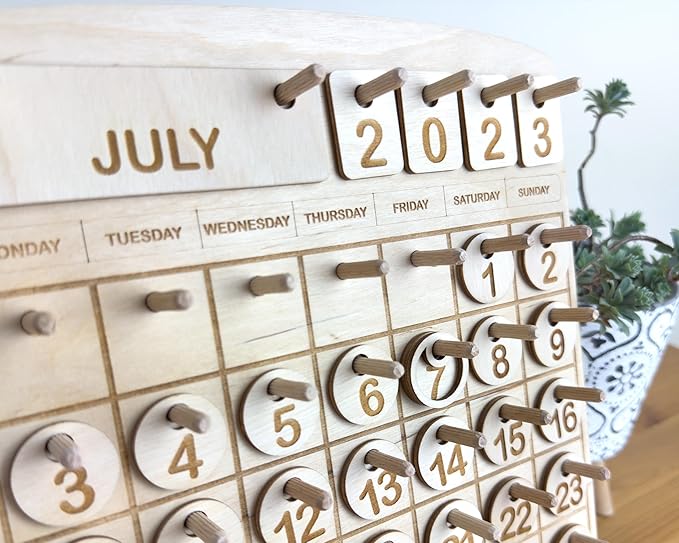 Wooden Toddler Calendar, Montessori Learning Toy, Homeschool Calendar, Days and Months Chart, Educational Gift for Kids, Preschool Learning