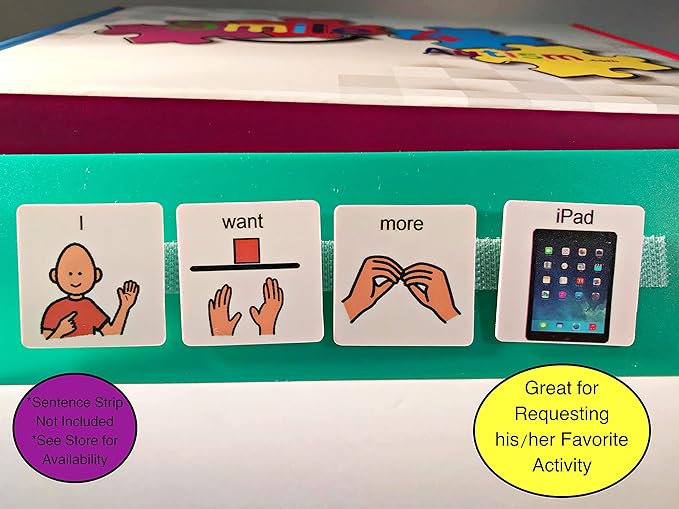 Smile4Autism Small 1.5"x1.5" Loose Visual Picture Cards, Receptive and Expressive Language, Speech Articulation Therapy, ASD, ADD, ADHD, Apraxia, & Stroke Patients. (Cartoon Icons 162 Pcs, Plastic)