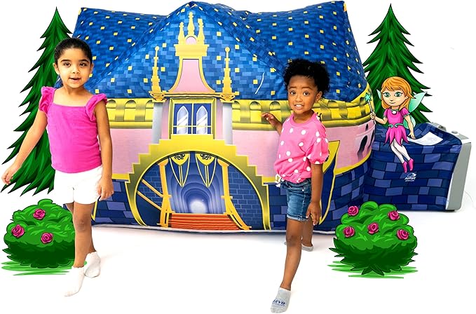 The Original Patented AirFort - Build A Fort in 30 Seconds, Inflatable Fort for Kids, Play Tent for 3-14 Years, A Playhouse Where Imagination Runs Wild, Fan not Included (Royal Castle)
