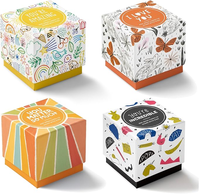 Compendium ThoughtFulls for Kids – 4-Pack of You Matter So Much, I Love You, You’re Incredible, You’re Amazing – 120 Pop-Open Cards to Share with Kids, Each with a Different Inspiring Message Inside