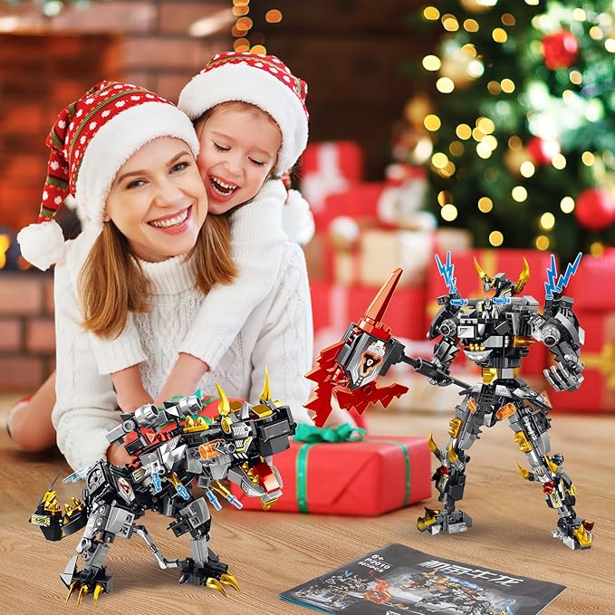 STEM 2 in 1 Carnotaurus Dinosaur Building Kits, Compatible with Dinosaur Set, Transforming Mech Robot Building Sets for Adults, Educational Gift Toy for Kids Boys 6-10 (507 PCS)