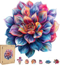Wooden Puzzles for Adult 500 Piece, Flower Succulent Puzzle for Girls and Women, Challenging Puzzle, Luxurious Shaped Wooden Puzzles for Adults, Family Game 16.9 x 16.3in