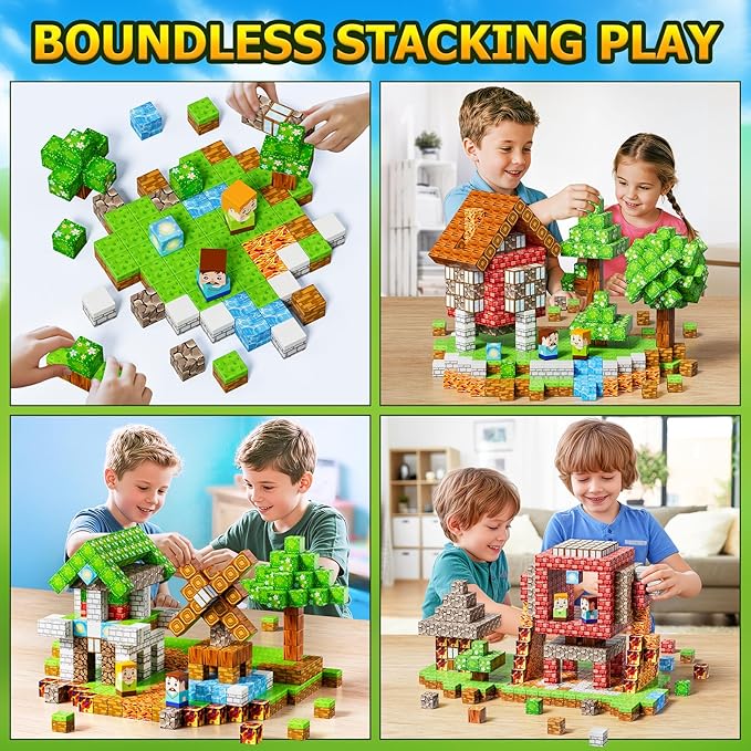 Magnetic Blocks, Magnetic Building Blocks,STEM Constructions Magnet Blocks for Kids, Boys and Girls Age 3+ Years Old, Building Toys Gifts for Kids 84PCS 1" Large Size