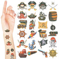 Landhoow 240 Pcs Pirate Tattoos Temporary for Kids Glitter Face Tattoos Cool Body Sticker Costume Accessory for Adults Boys Girls Party Favor