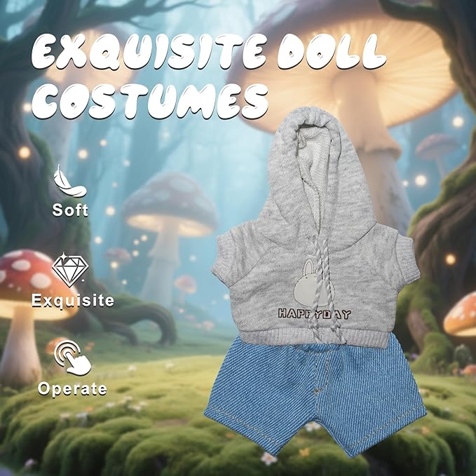 17cm Doll Clothes & Outfit Set for 17cm Dolls Hoodies Jeans Accessories Outfits Luxury Chic Doll Clothing & Style Bundle(NO Doll)