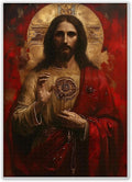 1000-piece Red Jesus Christ-Religious Classics Adult Wooden Puzzle, Intellectual Challenge, Stress-Relieving Puzzle, Relaxing Family Activity, Decoration, Size: 29.5 x 19.7 in