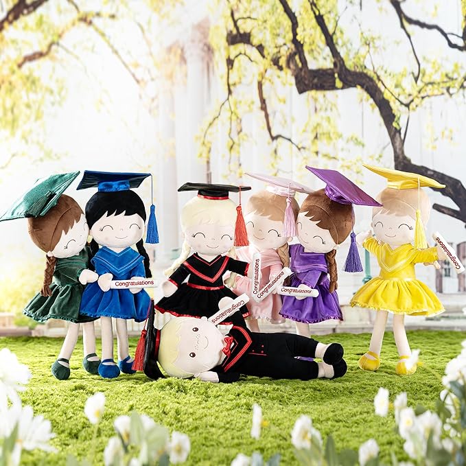 Gloveleya Baby Girl Gifts Graduation Plush Girls Dolls Congratulation Gift for Kindergarten Dark Green 16 inch
