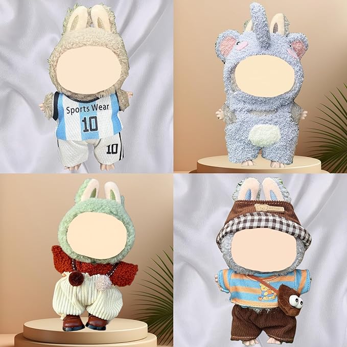 4 Pack—17cm Doll Clothes,Premium Doll Outfit with Accessories,Doll Princess Skirt,Cute Clothes Outfit for 17cm Dolls,End Dolls Fashion Clothing Set(No Dolls and Shoes) (Set X)