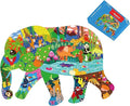 PINU Jigsaw Puzzles for Kids Ages 3-5, 6-8, 8-10, Children Colorful Fun Animal Shaped Puzzle Learning Educational Toys Gifts Games for Boys and Girls (Elephant-200 PCS)