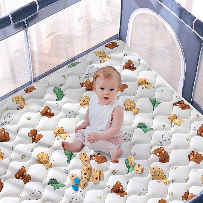 Premium Foam Baby Play Mat for Floor 79" X 71", Extra Large Soft Thicker Activity Playmats for Babies, Toddlers, Infants, Play & Tummy Time, Foldable & Machine Washable Baby Crawling Mat