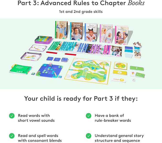 Lovevery, The Reading Skill Set for 1st & 2nd Grade, Includes 3 Games & 27 Books for Early Readers