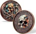 AtSKnSK Memento Mori Coin Momento Mori Coin Skull Coin Stoic Gifts Memento Mori Calendar Living Memento Mori Amor Fati Coin (Time Disc Skeleton)