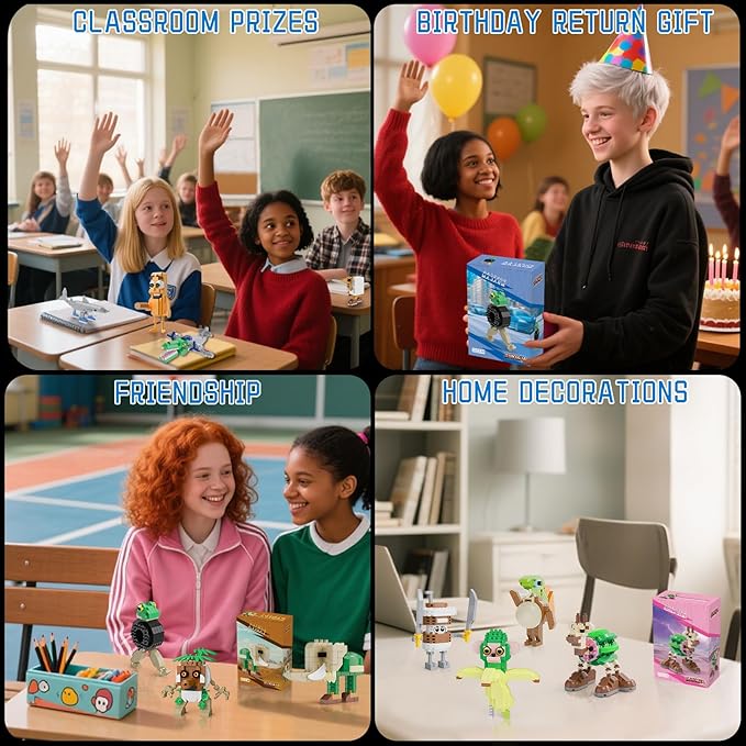 Italian Brainrot Action Figure Building Kit, Brainrot Toys, Creative STEM Construction Blocks, Collectible Desk Decor Gift for Adults & Teens 14+(BONECAA MBALAM)