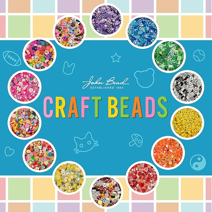 120pcs John Bead 9mm Assorted Alphbets Polymer Clay Craft Beads for Jewelry Bracelet Making