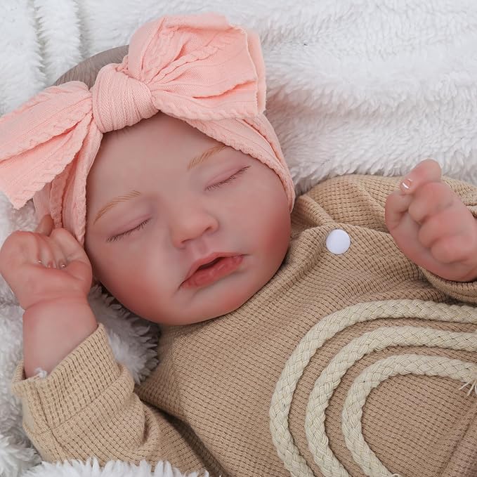 CHAREX Realistic Newborn Baby Dolls - 20 Inch Sleeping Soft Reborn Doll, Handcrafted Weighted Newborn Doll, Toys for Ages 3 and Up