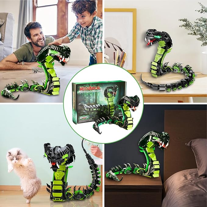 Mechanical Snake Building Kit, 689 PCS Technic Cobra Robot with Movable Joints, STEM Construction Toy for Kids Ages 8+, Educational Brick Model, Creative Gift for Boys and Girls
