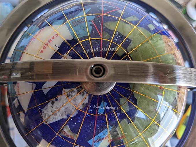 Unique Art Since 1996 150 GB CRY Gemstone Globe, Blue Crystallite Silver,150 GB BLUE CRY SILVER