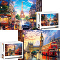 2 Pack Puzzles for Adults 1000 Pieces-Big Ben and Eiffel Tower Difficult Jigsaw Puzzles for Adults,Hard Jigsaw Puzzle Decorations DIY Leisure Game Toy Suitable Family Friends(27.5x20 inches)