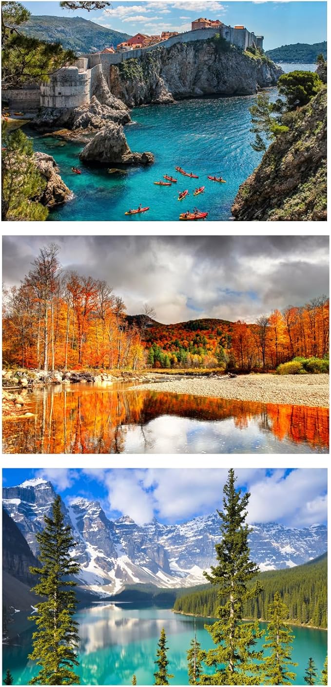 Small Jigsaw Puzzles for Adults Moraine Lake Mini Puzzles 150 Pieces Small Puzzles Micro Tiny Piece Challenging Difficult Travel Puzzle Games Toys Gifts 6 x 4 inch 3 Packs