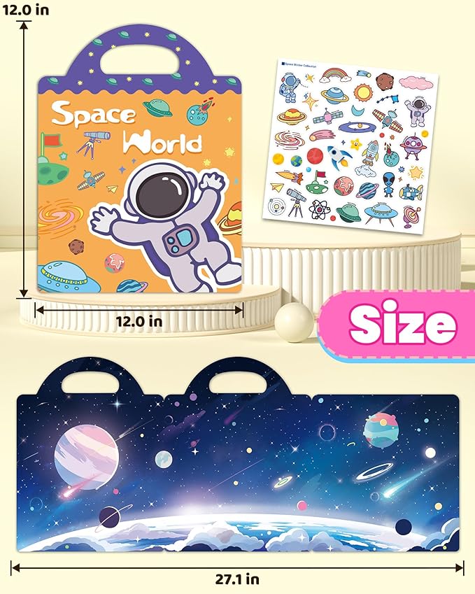 Reusable Sticker Book for Toddlers 2-4 Years, Stickers for Kids, Toddler Craft Activities, Toddler Travel Toys Ages 2+ Boy Girl Birthday Gifts