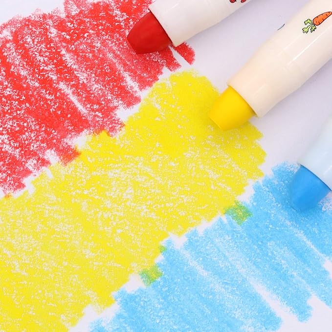 Lebze Jumbo Crayons for Toddlers, 6 Colors Washable Crayons, Easy to Hold Silky Large Crayon for Babies and Children, Safe Non Toxic