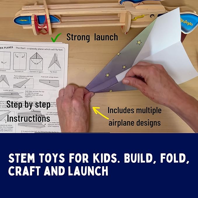 PATHFINDERS STEM Kit – Paper Airplane Launcher | Science Kits for Kids | stem Toys Physics Toys | Kids Engineering kit | Learning Resource