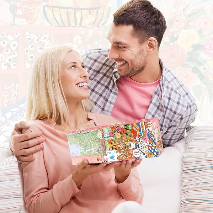MOMIBOOK Puzzles for Adults 1000 Pieces Jigsaw Puzzles of Gentle Breeze, Twinkle Laminate Painting Image Desktop Pzulles Difficult Challenging Impossible Puzzle Unique Christmas Birthday Gifts
