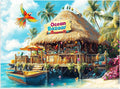 500 Piece Puzzles for Adults, Colorful Beach Shop Parrot Jigsaw Puzzles 500 Pieces for Adults Kids Seniors, Challenge Art Jigsaw Puzzle for Gifts Birthday Party Games Family, 20.5 * 15 inch Dust Free