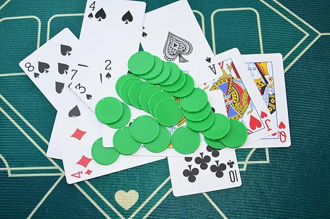 Smartdealspro Set of 100 25MM/1 Inch Opaque Plastic Learning Counting Counters Poker Chips (Green)