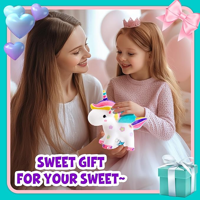 AGENTLAN Washable Pet Care Toy Set, Coloring Animal Craft, Paint Arts & Crafts Kits with Dog and Unicorn, Creative Coloring Activity Toys, Reusable Gifts for Girls and Boys Ages 3 4 5 6 7 8 9