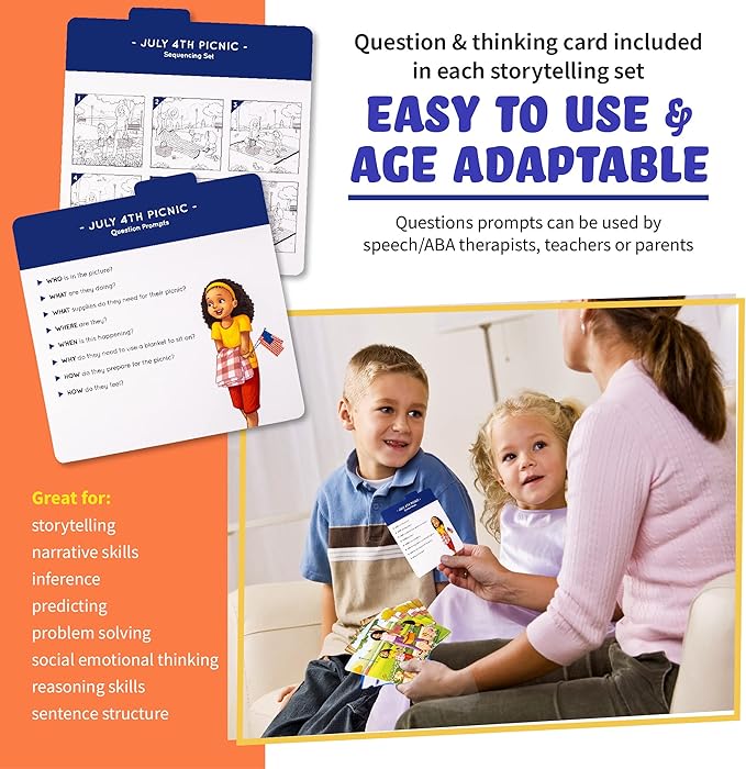 SPARK INNOVATIONS Holiday Tell A Story Cards, Sequencing Game, Speech Therapy Materials, Autism Game, ABA Therapy Materials, Social Skills Games, ESL, ELL