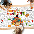 Family Fun Thanksgiving Activity Poster - 31.5 x 72 Inches, Turkey-Themed Thanksgiving Day Party, Versatile Paper Coloring Banner/Table Cover for Fall School Parties and Special Events Decoration
