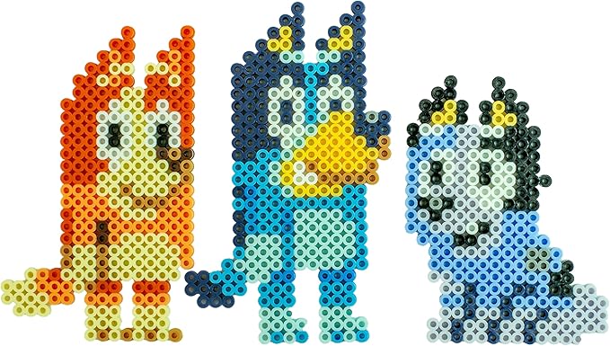 Perler 80-57254 Bluey Fused Bead Craft Activity Kit with 6 Projects, Multicolor, 2004 Pieces